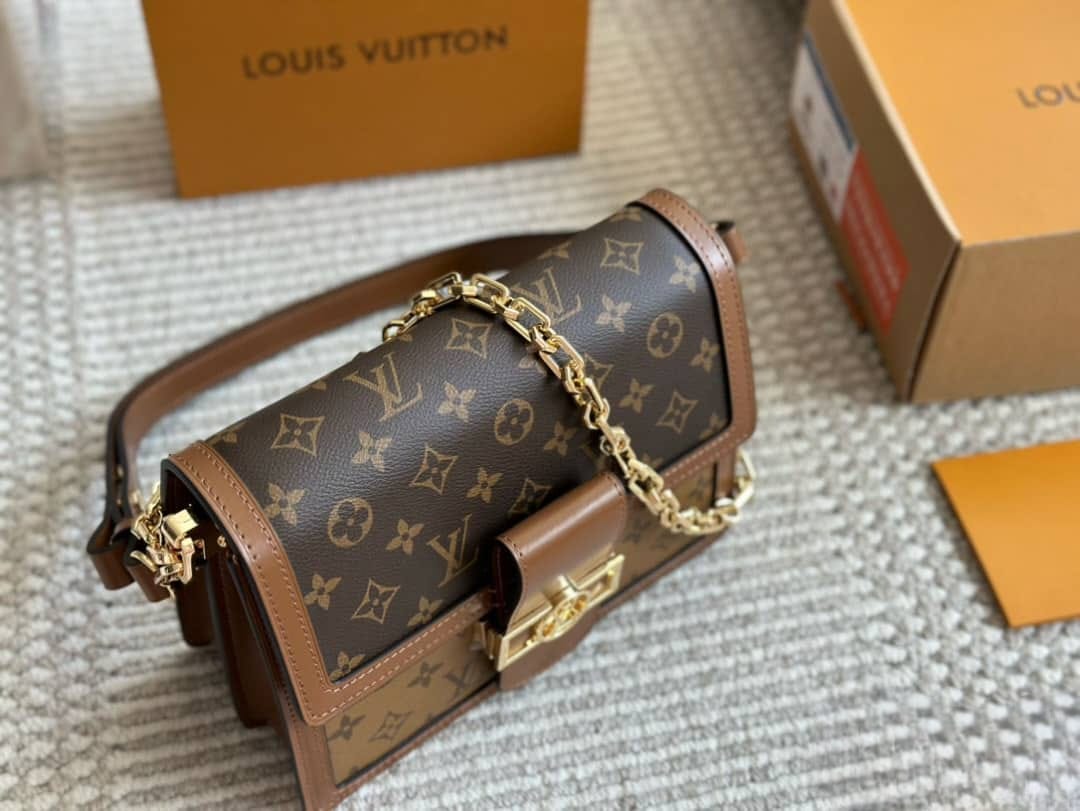 Dauphine MM Shoulder Bag – Monogram & Reverse Canvas Style