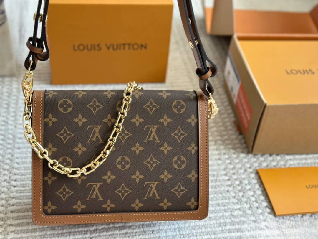 Dauphine MM Shoulder Bag – Monogram & Reverse Canvas Style