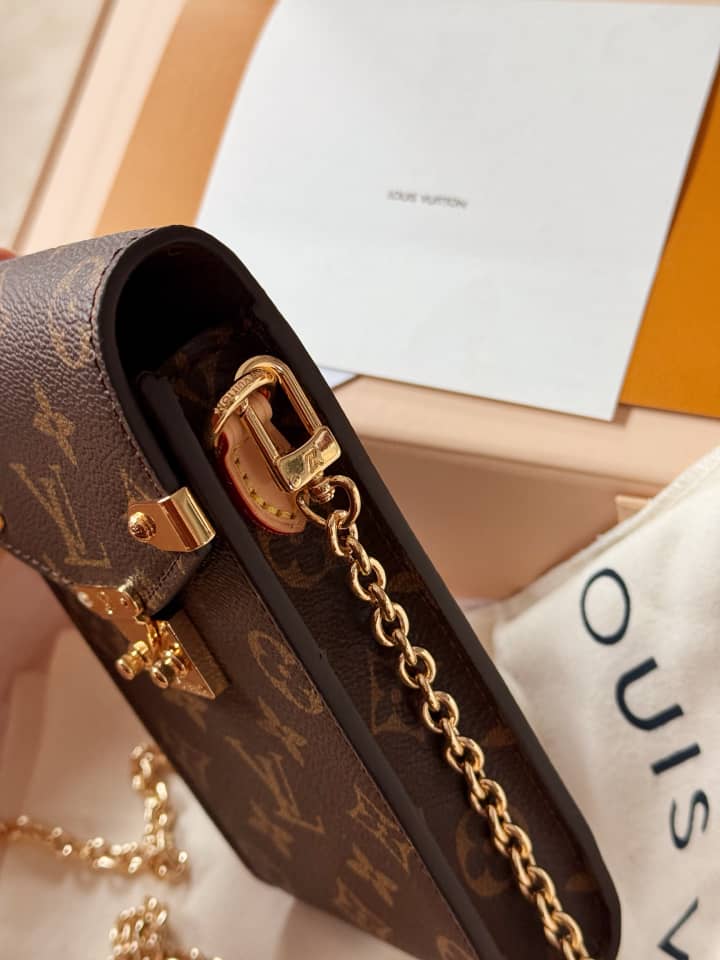 Métis Mobile Phone Bag – Monogram Style with Gold Chain
