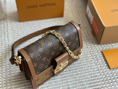 Dauphine MM Shoulder Bag – Monogram & Reverse Canvas Style